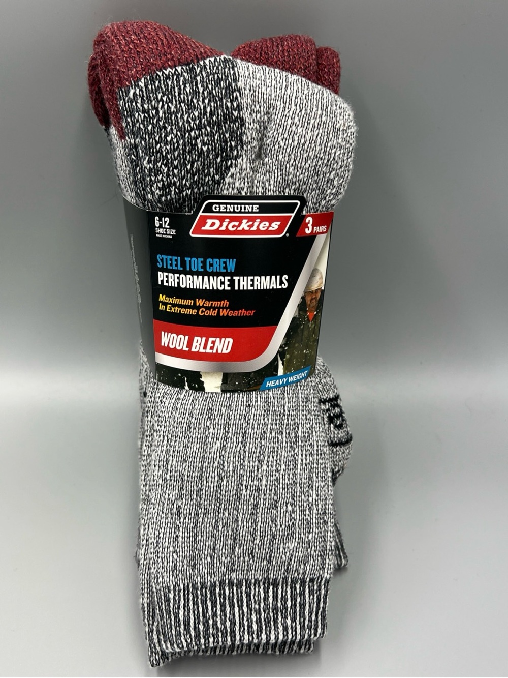 3 Pairs! Dickies Steel Toe Crew Performance Thermals Socks. Heavyweight, Sz 6-12